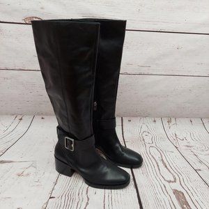 SALE NWOB Via Spiga Garnett Tall Leather Boots Blk
